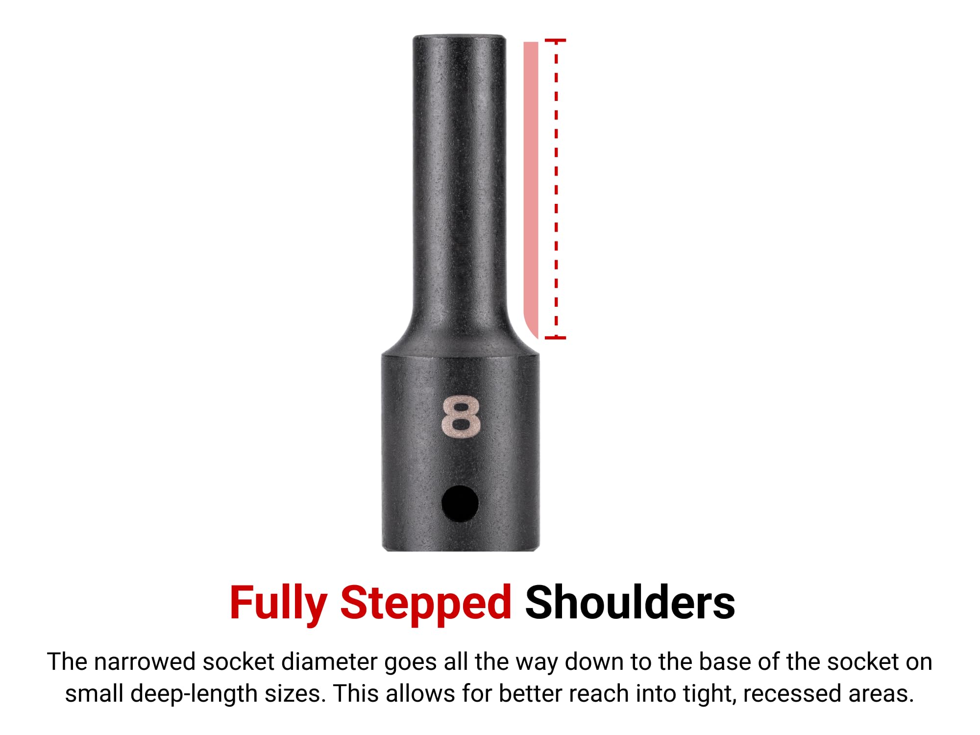TEKTON 1/2 Inch Drive x 1-3/16 Inch Deep 6-Point Impact Socket | SID23030