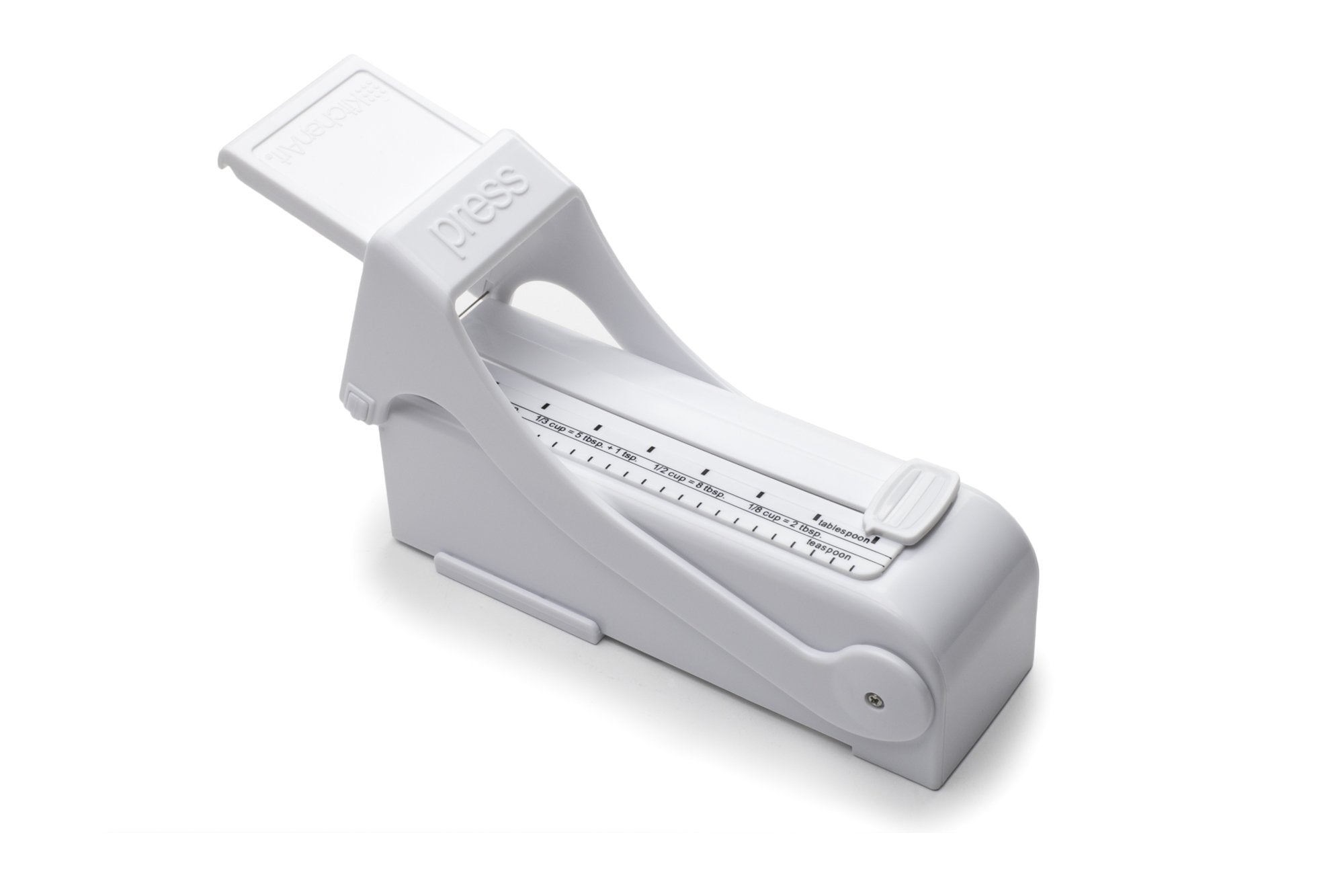 KitchenArt 32000 Buttermate Butter Cutter Slicer, Measuring Dispenser and Keeper, White - One Stick Capacity