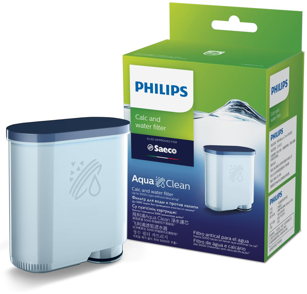 Philips Original AquaClean Calc and Water filterb - Prolong Machine - No descaling up to 5000 Cups - 1x AquaClean Filter (CA6903/10)