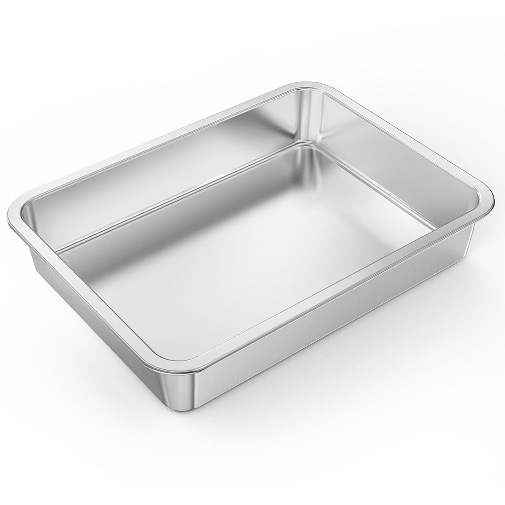 Onlyfire Stainless Steel Baking Pan Barbeque Grilling Pan for Baking Breads, Grilling Chicken, Vegetables,15.5" X 11.6" X 2.8"
