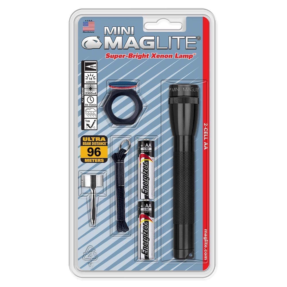 MAGLITE M2A01C AA Mini Maglite Flashlight Combo Pack (Black)