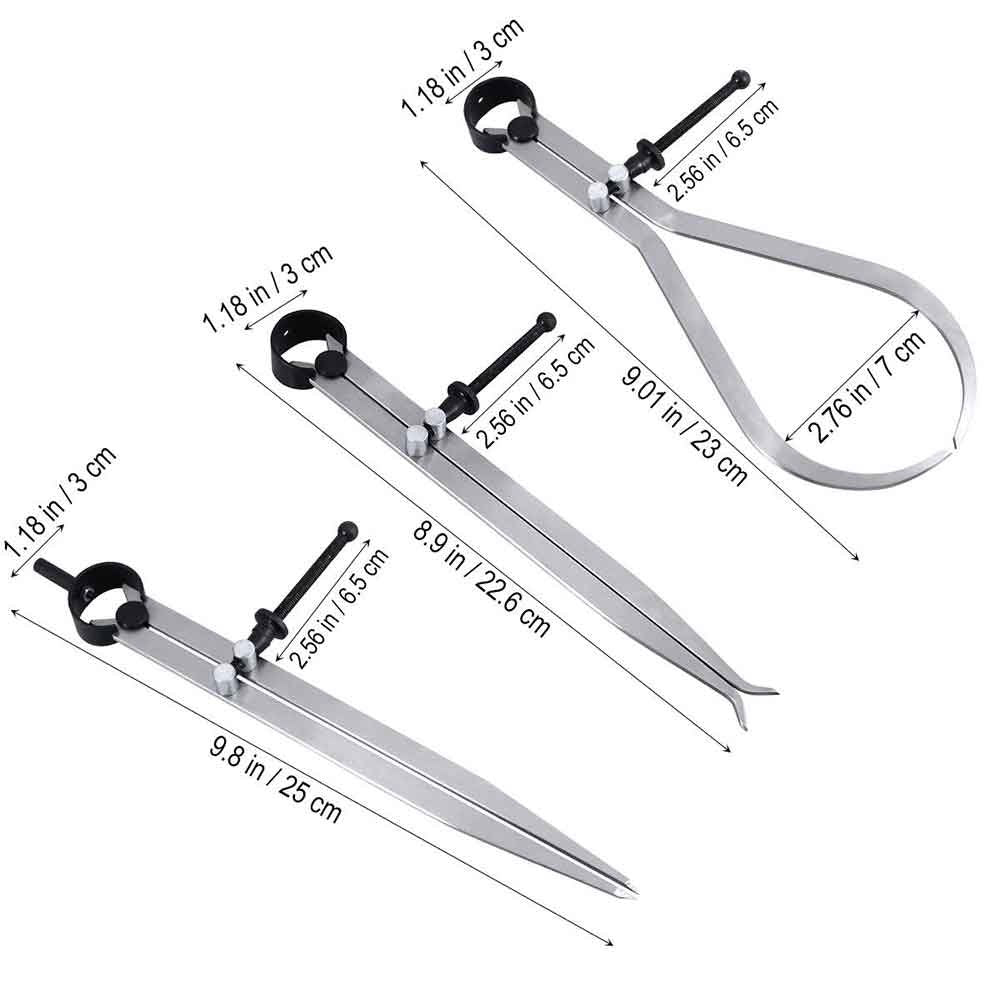 Big Horn 19053 8-Inch Caliper Set, 3-Piece