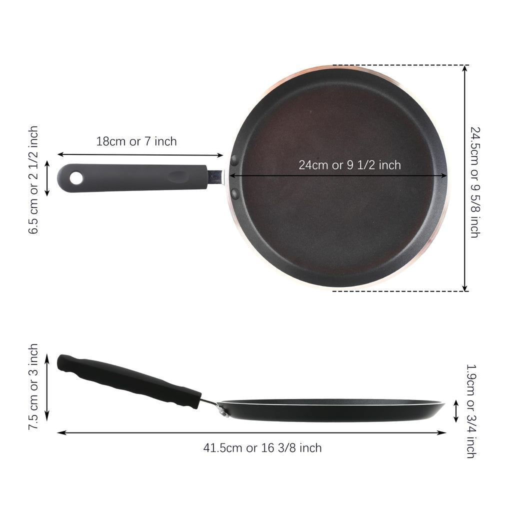 swiflon 10 Inch Nonstick Crepe Pan – Aluminum Pancake Skillet for Omelets, Induction Safe, PFOA-Free, Warp-Resistant