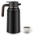 70oz Vacuum Insulated Coffee Carafe - 2L Stainless Steel Thermal Insulated Jug with Ergonomic Handle for Coffee, Tea & Water, Drip-Free Double Wall Design Keeps Beverages Hot/Cold (Black)