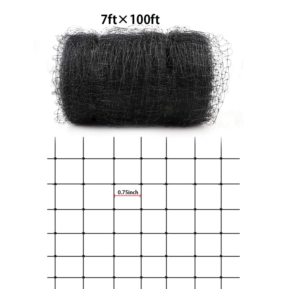 Bird Net Netting Protect Plants Fruit Trees Wire Mesh Protection Against for Birds, Deer Other Pests Reusable Fencing 7 feet x 100 feet