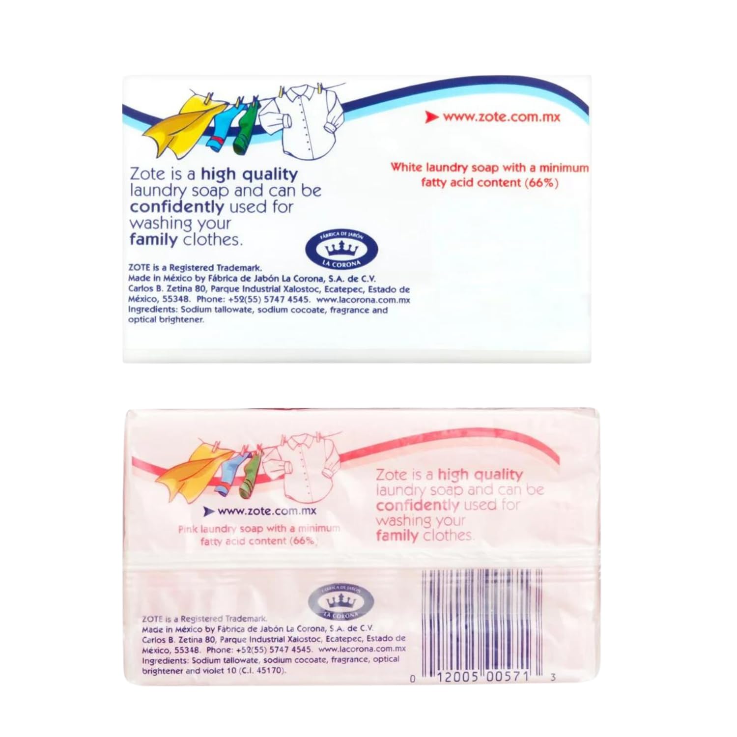 Laundry Soap Bar By Zote Soap - Stain Remover - Catfish Bait - 2 Pack of Zote Soap Pink And White (2 x 14.1 oz, 400g each) - In Special BoomQQ Packaging…