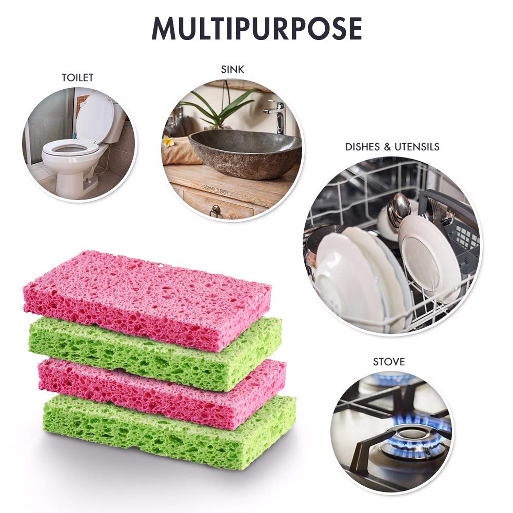 Cleaning Scrub Sponge by Scrub-it -Assorted Colors - Non-Scratch Kitchen Dish Sponges-12 Pack