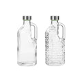 Fox Run Glass Bottle and Lid Set, Set of 2 Glass Pitchers with Stainless Steel Lids, 39 oz/1.15 Liter Capacity Each