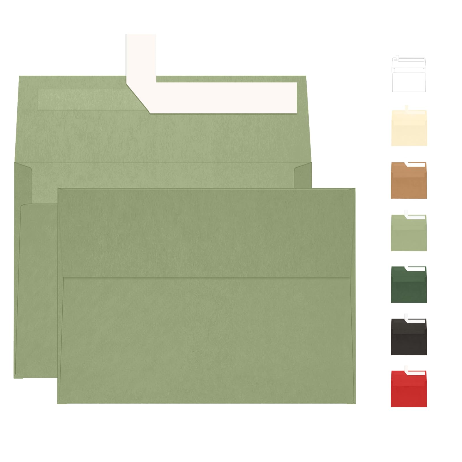 A7 Sage Green Envelopes 100 Pack, Goefun 5x7 Self Seal Printable Envelopes for Invitation, 5x7 Gift Cards, Birthday, Baby Shower, 5.25 x 7.25 in, 120GSM