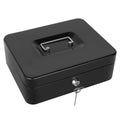 Cash Box with Lock and Money Tray Metal Money Box for Cash Lock Box for Money Safe 9.84" x 7.87" x 3.54" Large Black