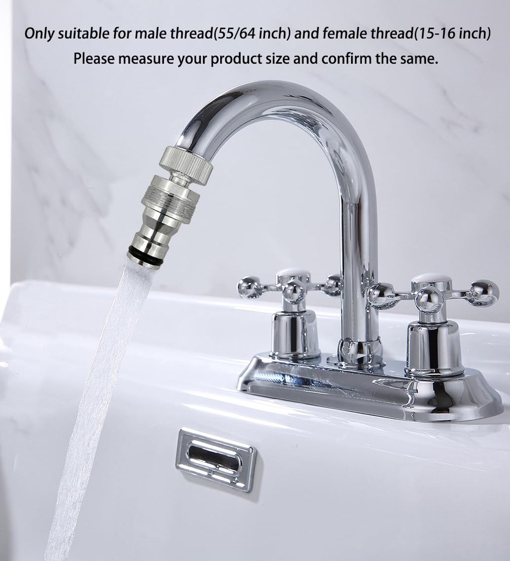 Dishwasher,washer Snap Coupling Adapter,shower hose, garden hose(3/4GHT) quick connection, for Bathroom/kitchen,sink to hose adapter Faucet Hose, Sink Quick-fit Attachment (Quick-Connect)