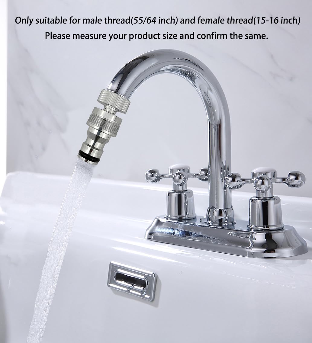 Dishwasher,washer Snap Coupling Adapter,shower hose, garden hose(3/4GHT) quick connection, for Bathroom/kitchen,sink to hose adapter Faucet Hose, Sink Quick-fit Attachment (Quick-Connect)