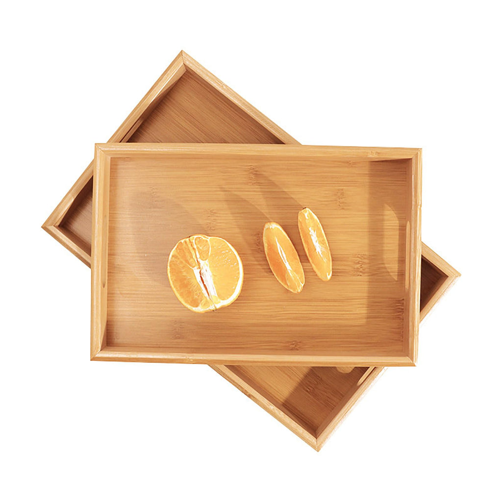 GKYMYZ Bamboo Wood Tray with Handles,16.5x11.5x2 inches,Wooden Serving Trays,Couch Tray Table,Suitable for Dinner Tray,Tea Tray,bar,Coffee or Any Food Tray-Suitable for Party or Breakfast in Bed Tray