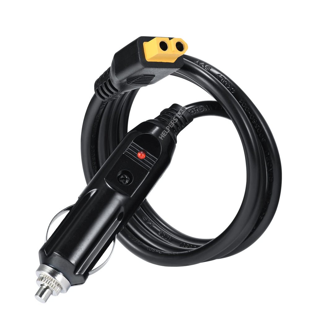XT60 Cigarette Lighter Car Charger Power Supply 12V 24V Cable for Powerstation Ecoflow Delta River EB55 Elite and More 14AWG