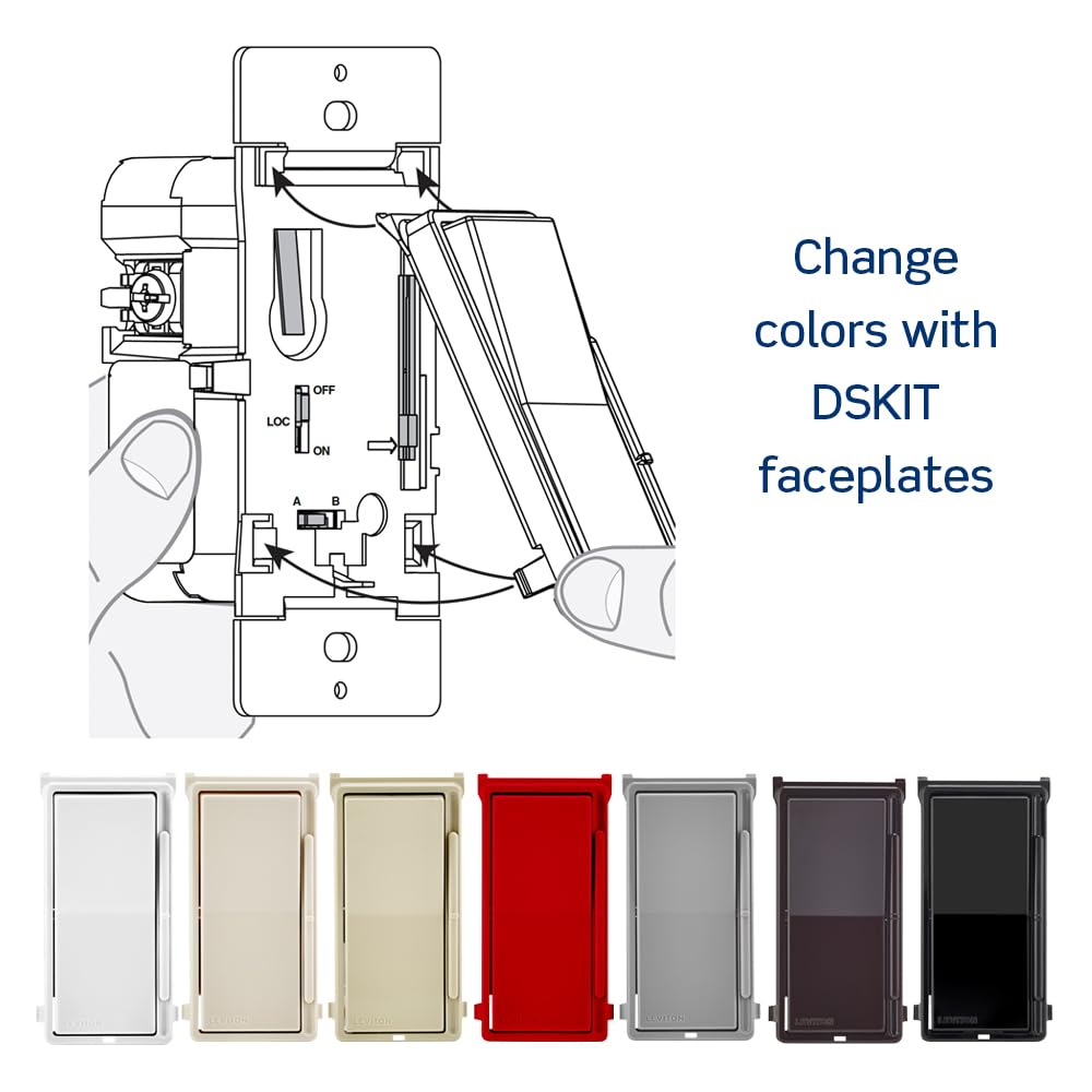 Leviton Decora Dimmer with Slide Bar and Rocker Switch, 15 Amp, DSL06-1LZ, White