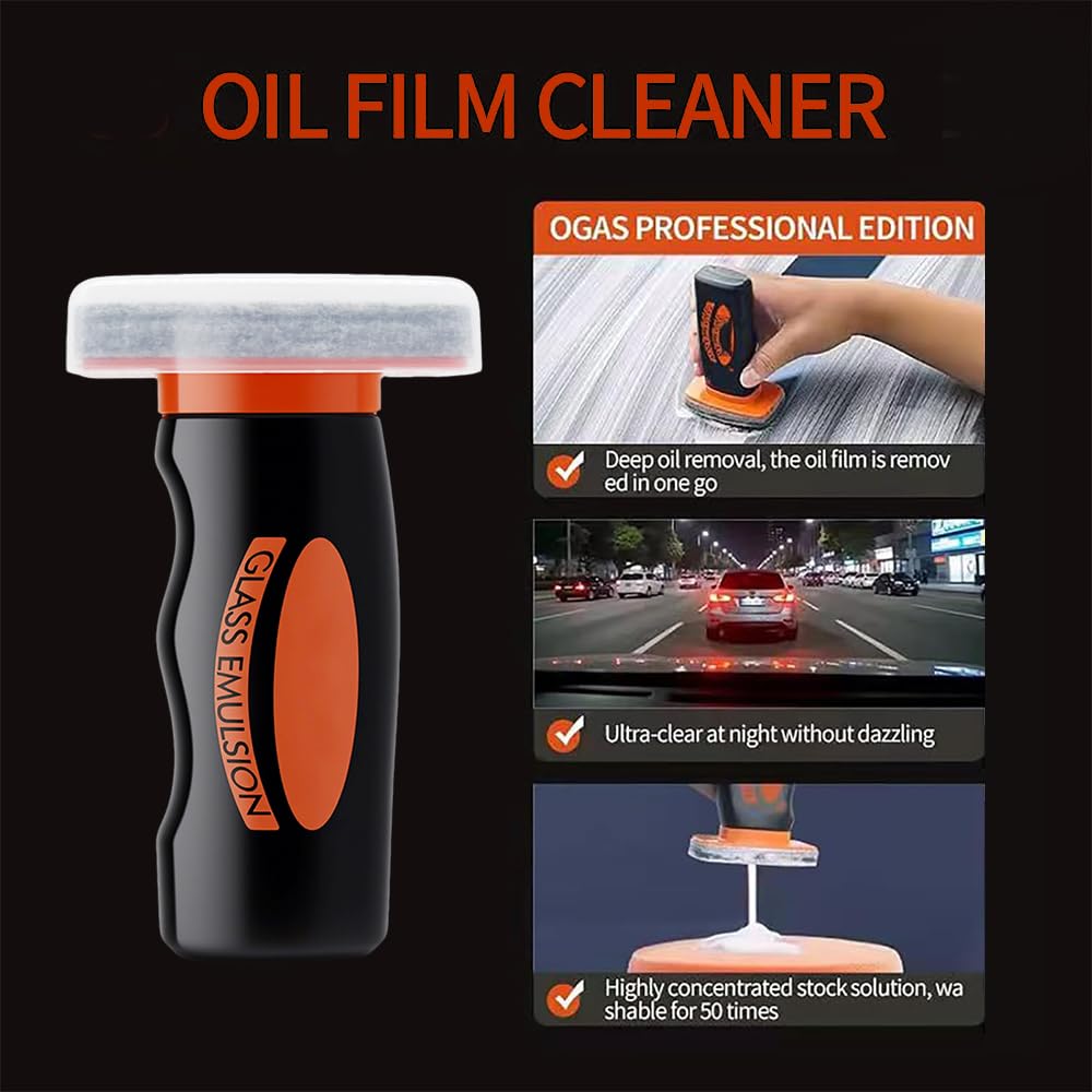 Glass Cleaner & Oil Film Remover for Car Windshield - Windshield Cleaning Solution for Improved Clarity & Safe Driving, Anti-Rain & Anti-Fog, Universal for All Auto Windows & Mirrors