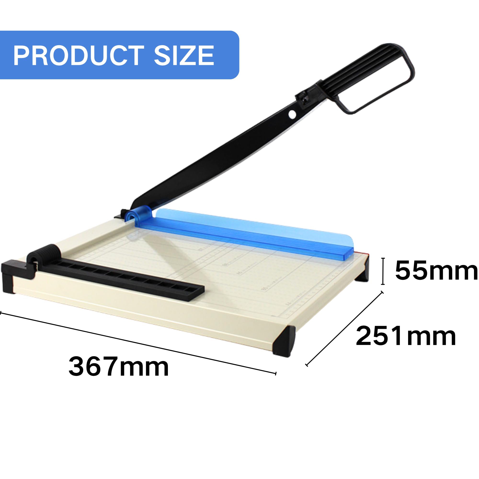 FurttBlem Guillotine Paper Cutter A4-12'' Paper Trimmer with Sharp Blade & Safety Guard,15 Sheets Capacity