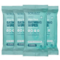 Extra Large Bath Wipes for Adults Bathing No Rinse - 40 Disposable Body Cleansing Cloths for Men, Women & Elderly - Great for Gym, Camping, Post Surgery - Fresh Scent