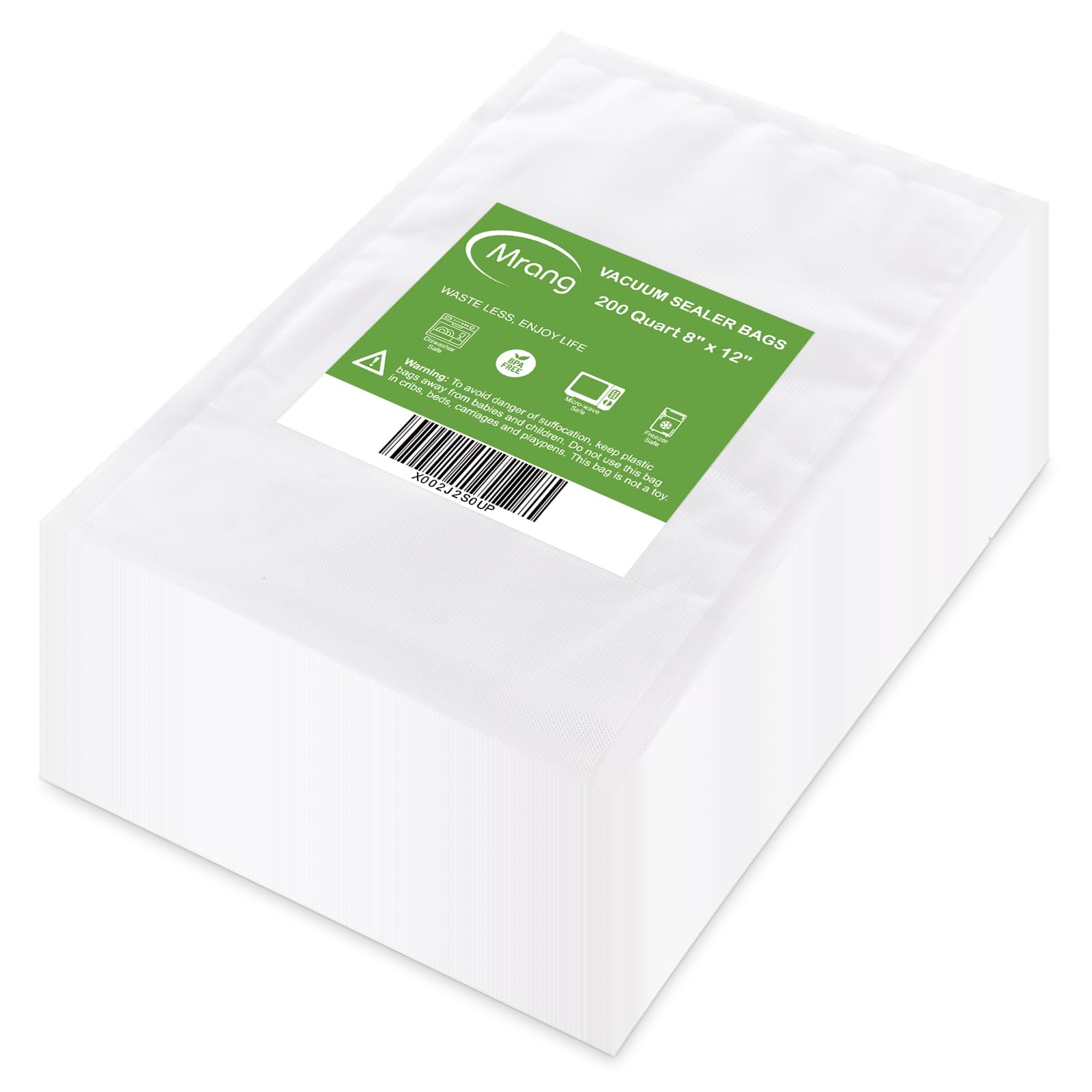 Vacuum Sealer Bags for Food Saver 200 Quart 8x12 Inch Seal a Meal, Commercial Grade, BPA Free, Heavy Duty, Great for Vacuum storage, Meal Prep or Sous Vide