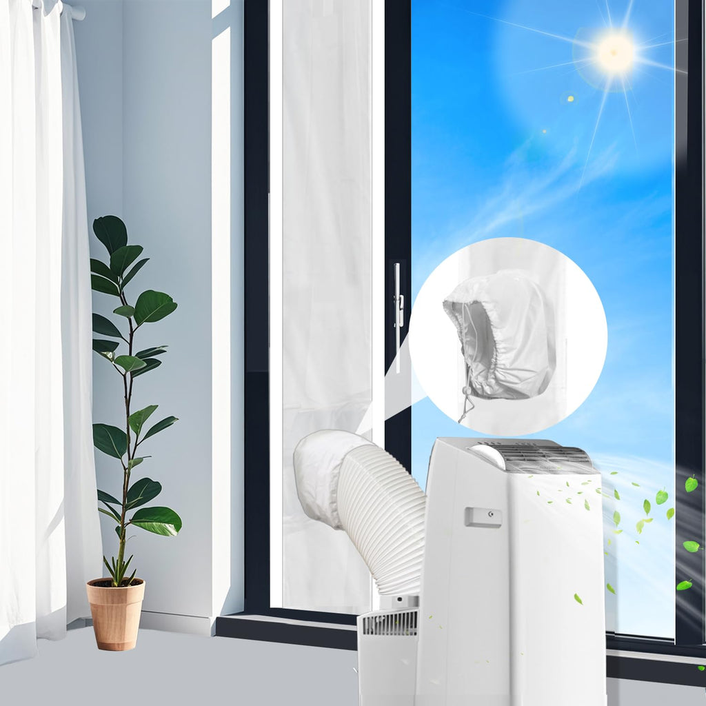 Inverter Portable Air Conditioner Sliding Door Seal Kit Compatible with Midea Etc Inverter Ac 14000 BTU Designed for Hose-in-Hose Portable AC Sliding Door Vent kit 17.5"*98"Sliding Door Velcro Panel