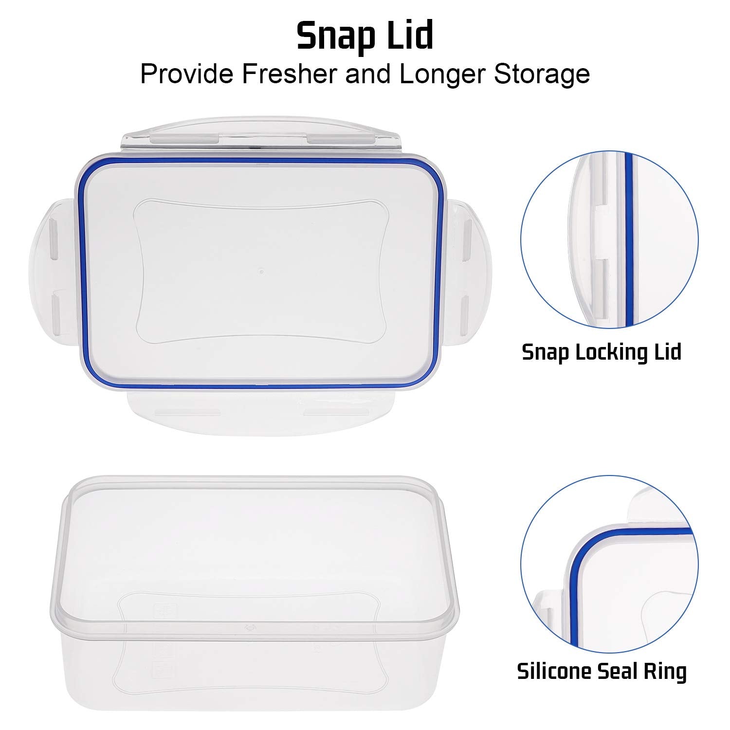 Food Storage Containers with Lids Airtight, Plastic Food Container Set, SIKITUT Airtight Storage Containers(8 Pack) for Home, Kitchen, Leak Proof, BPA-Free