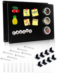 UCEC 2 Pack Black Magnetic Board for Wall, 16.9" x 11.8" Metal Magnetic Bulletin Board for Display Photos Notes Magnets, Magnet Display Board for Wall Refrigerator Cabinet etc, with Adhesive & Screws