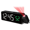 Netzu Projection Alarm Clock for Bedroom Ceiling, Compact Plug-in Digital Clocks with 180° Rotatable Projector, Temperature, 4 Levels Birghtness, 3 Volumes and Snooze (Black)