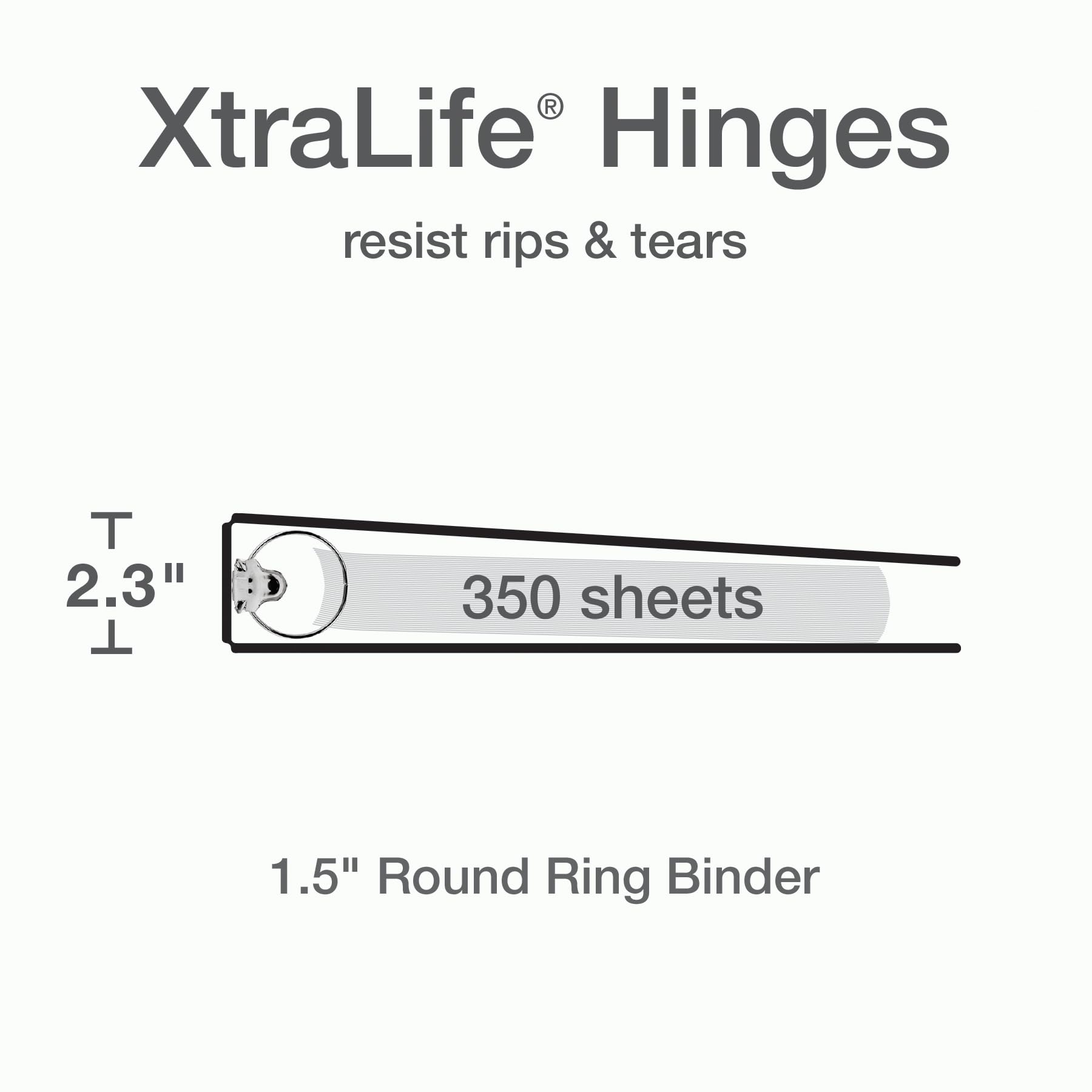 Cardinal Binders, 1.5 Inch Round Ring, 6 Pack, ClearVue Presentation View, Holds 350 Sheets, Non-Stick, XtraLife Hinge, Assorted Bright Colors, for School, Office, and Home Organization