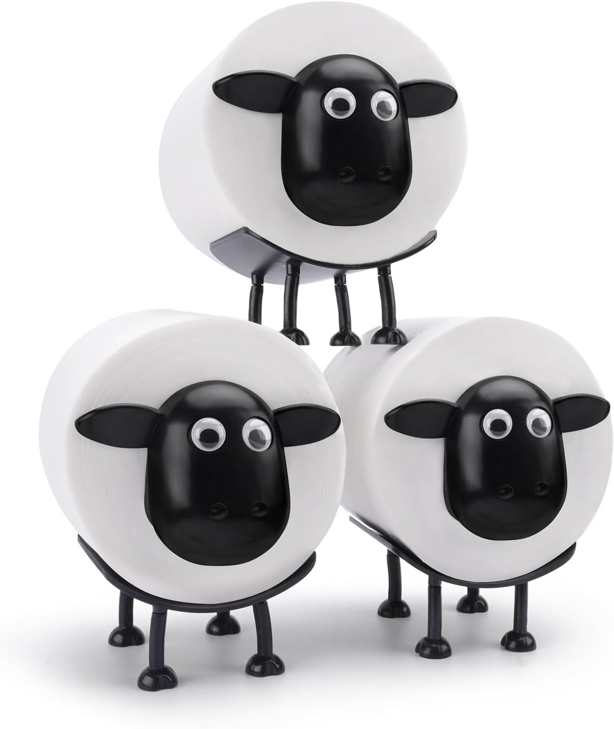 Sheep Toilet Paper Roll Holder, Funny Toilet Paper Holder Free Standing Bathroom Set,3D Printed Black Sheep Loo Roll Holder,Fun Housewarming Gift & Bathroom Decor