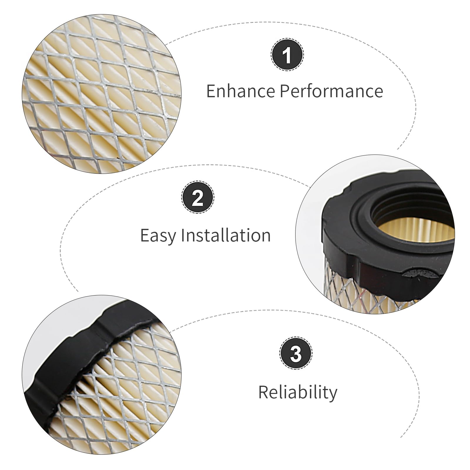 Vkinman GY21435 MIU14395 Air Filter & GY20577 AM125424 Oil Filter Kit Replacement for John Deere L107 L120 D100 D105 D110 D125 D160 D170 E100 E140