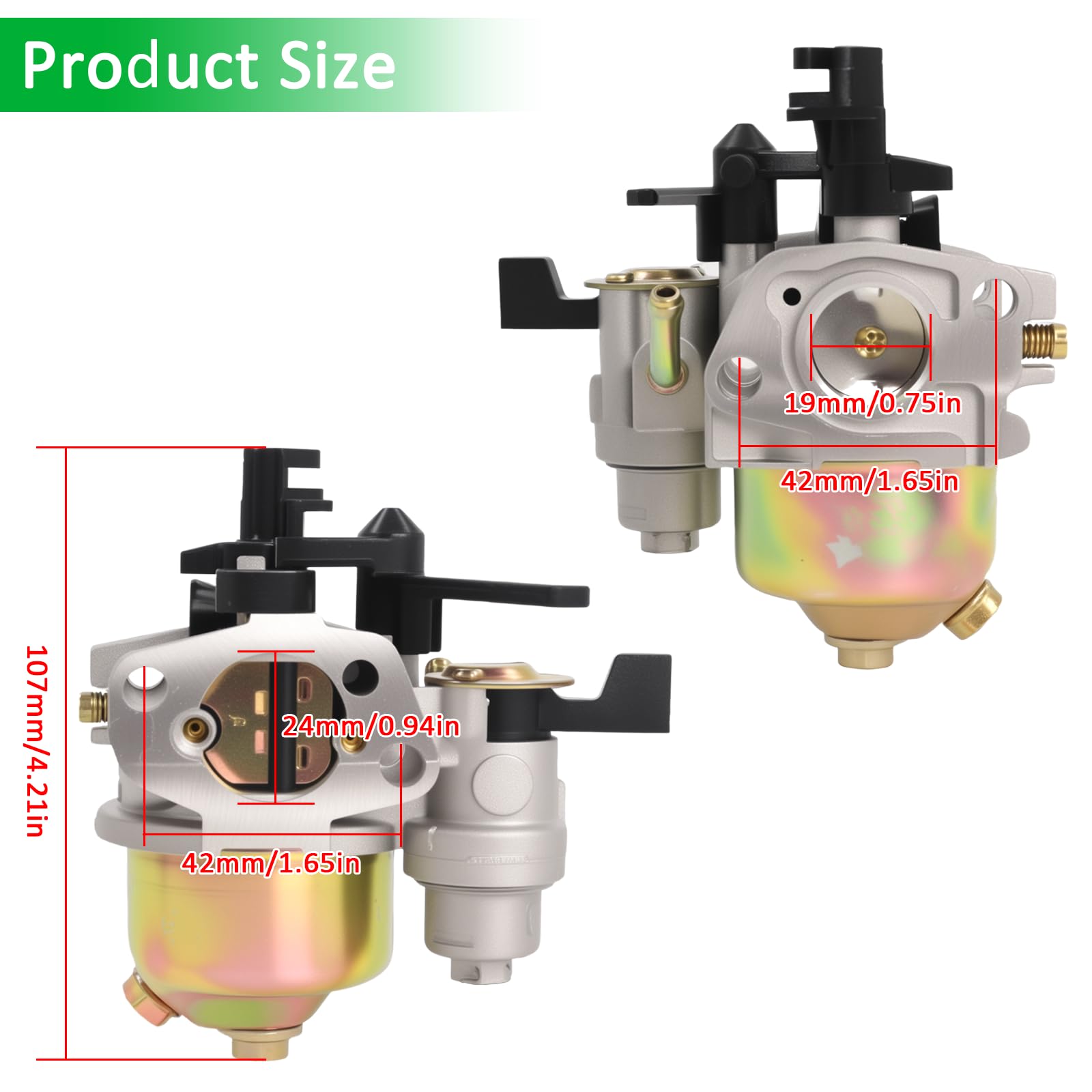 GX160 Carburetor Replacement Compatible with Honda GX120 GX140 GX168 GX200 5.5HP 6.5HP Generator Engine with Gaskets Replaces 16100-ZH8-W61 16100-ZH7-W51