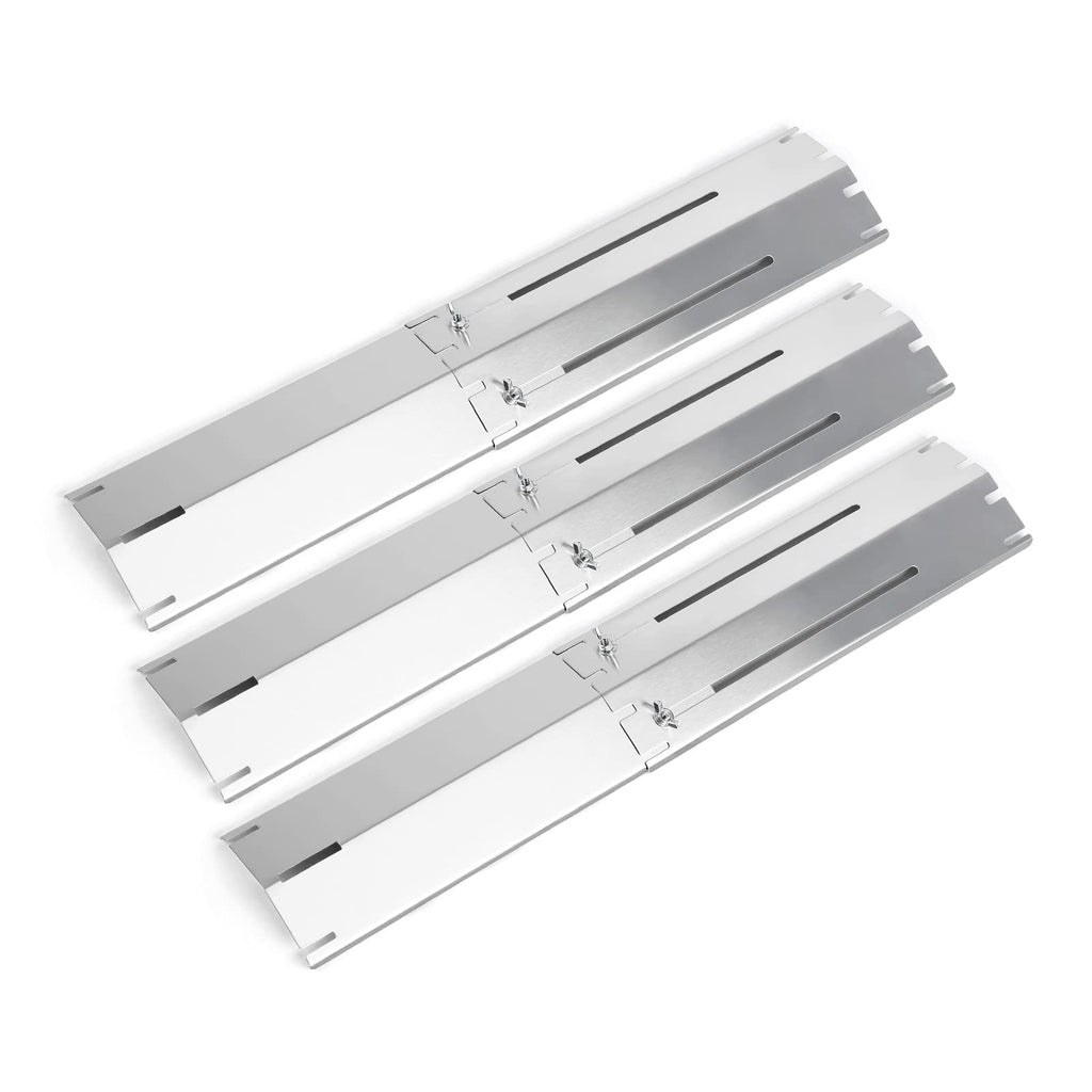 Hisencn Universal Heat Plate Shield, Adjustable from 11.75" to 21" Stainless Steel Flavorizer Bar, Burner Cover, Flame Tamer Heat Tent for Charbroil, Brinkmann,Dynaglo, Uniflame Gas Grill, 3 Pack