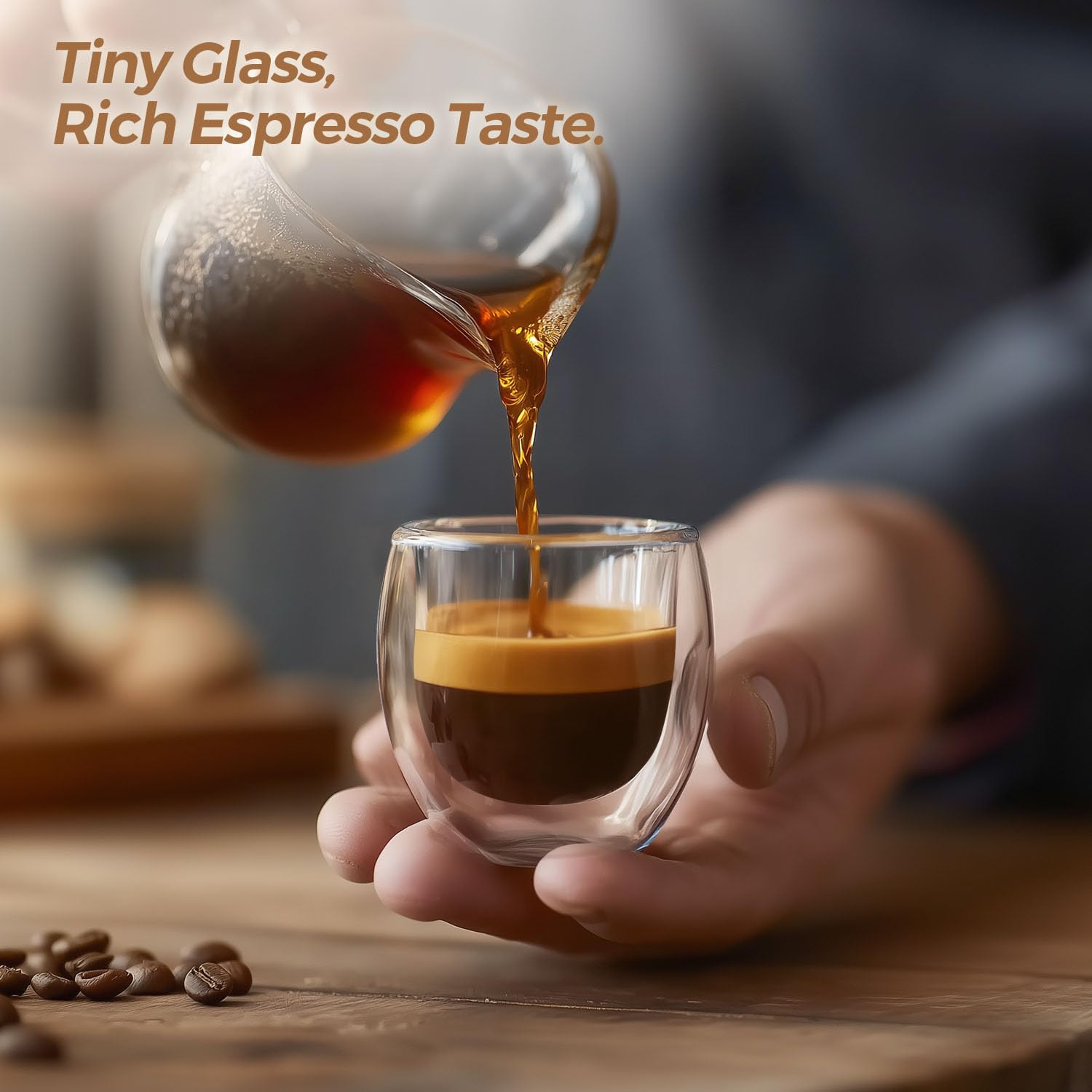 Yopinmall Espresso Cups Set of 6-100ML/3.4OZ Double Walled Glass Coffee Mugs Clear Coffee Cups Glass for Espresso Shot Cappuccino Latte Iced Coffee Tea Desserts Dishwasher Safe