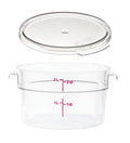 (1.9l with lid) - Cambro RFSCW2135 Camwear 1.9l Clear Round Food Storage Container with Cambro RFSCWC2135 Clear Round Lid