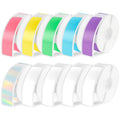 Lainballow 10 Pcs Label Maker Tape, 12mm × 40mm (0.47"x1.57") Label Tape, 1600 Pcs Thermal Labels Printer Sticker, Self-Adhesive Labeling Tape Replacement for D30 Printer, Multiple Colors