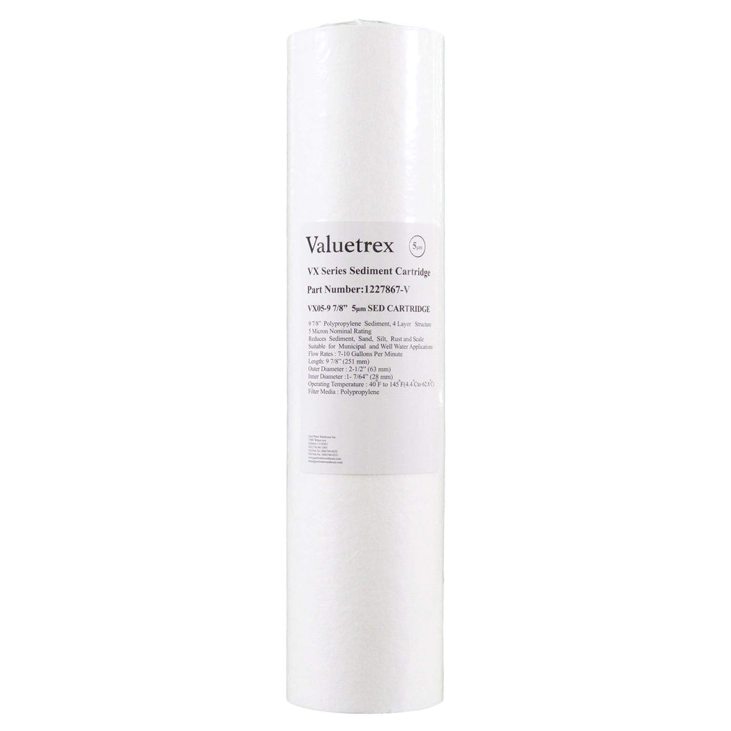 Valuetrex Filters VX05-9 7/8" 5 Micron Sediment Cartridge 4 Pack