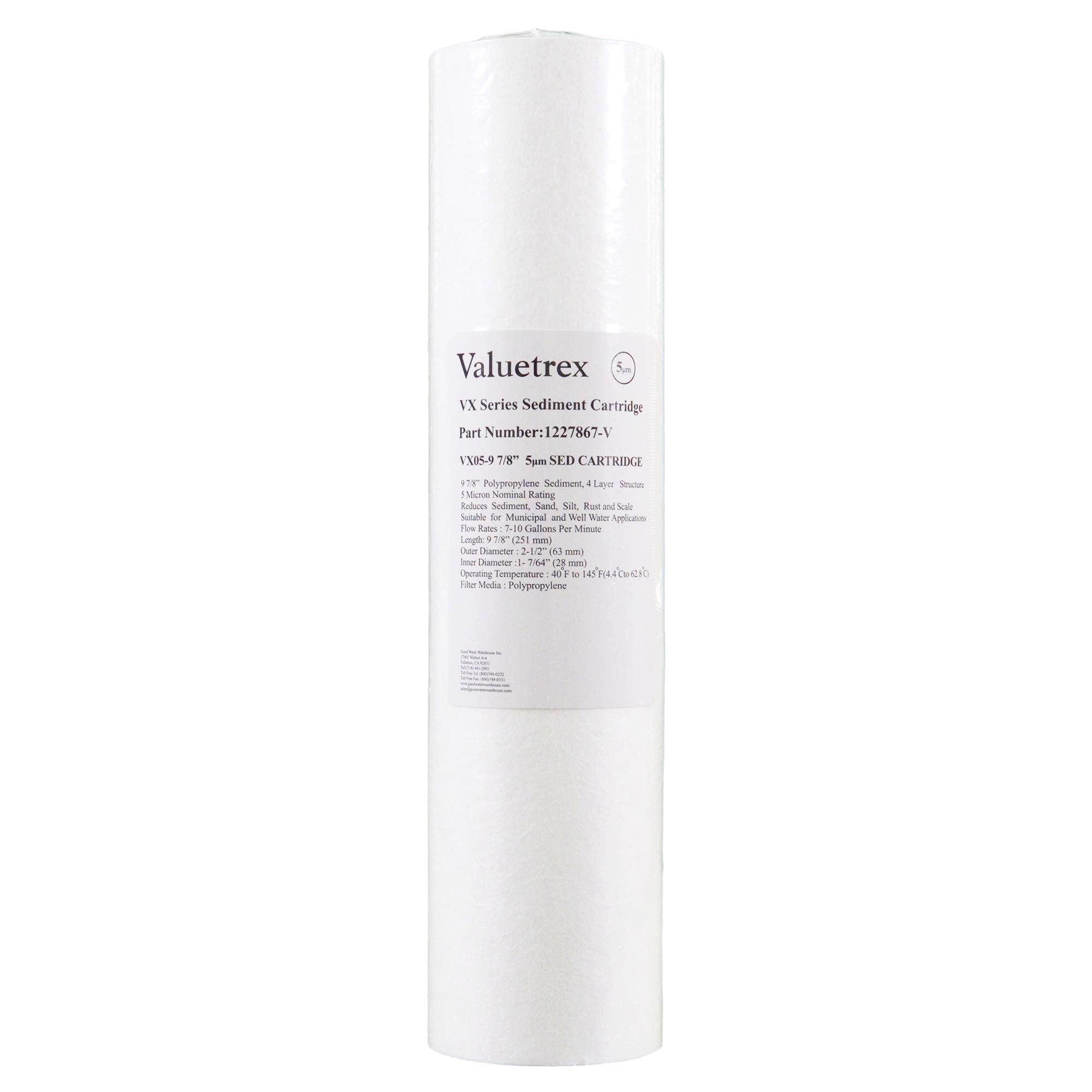 Valuetrex Filters VX05-9 7/8" 5 Micron Sediment Cartridge 4 Pack