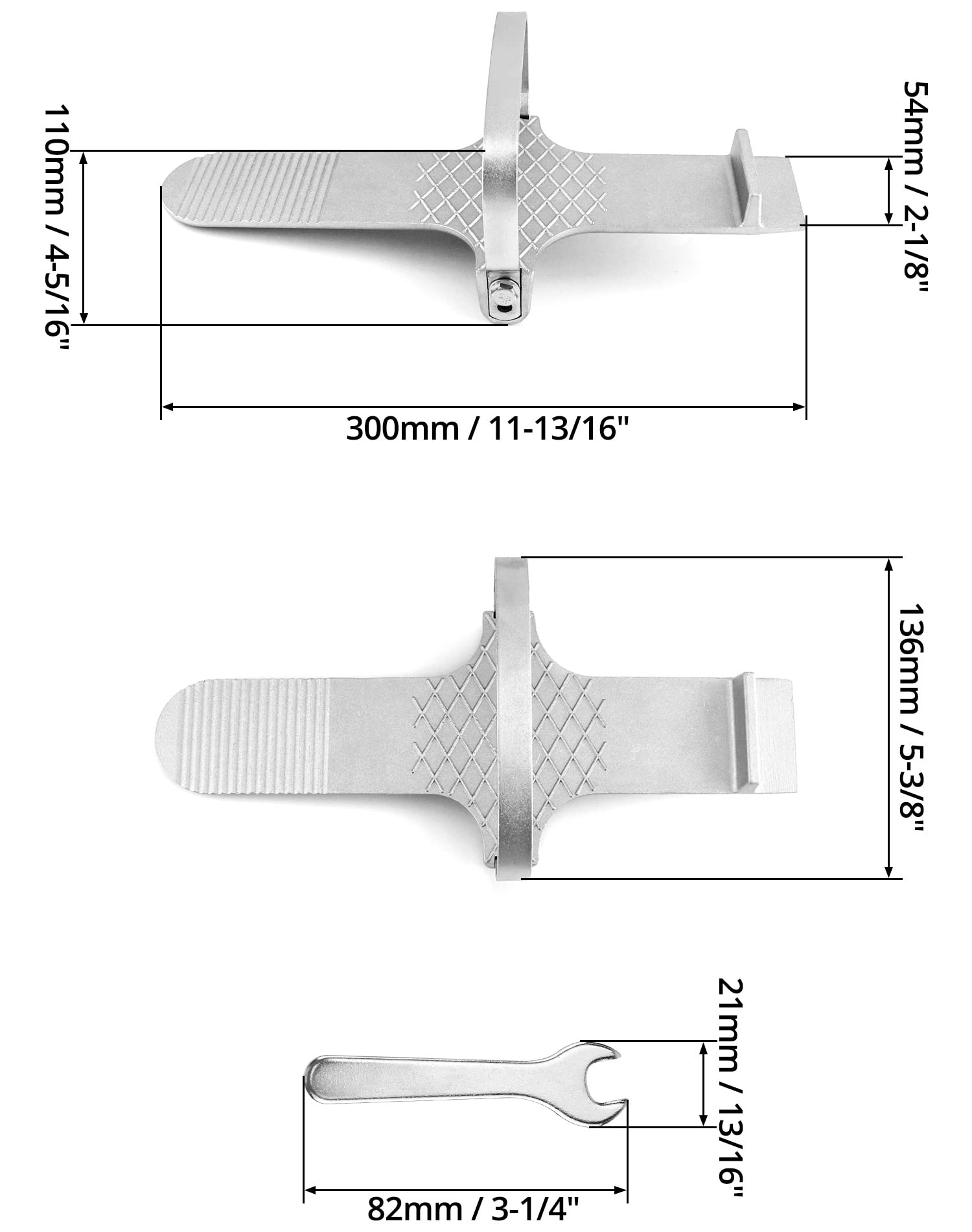 QWORK Foot Panel Lifter, Aluminum Alloy Door Lifter Tool, for Drywall Install, Hinge Installation, Plywood Lifting Tool for Sheetrock, Glass, Ceramic Tile, Silver