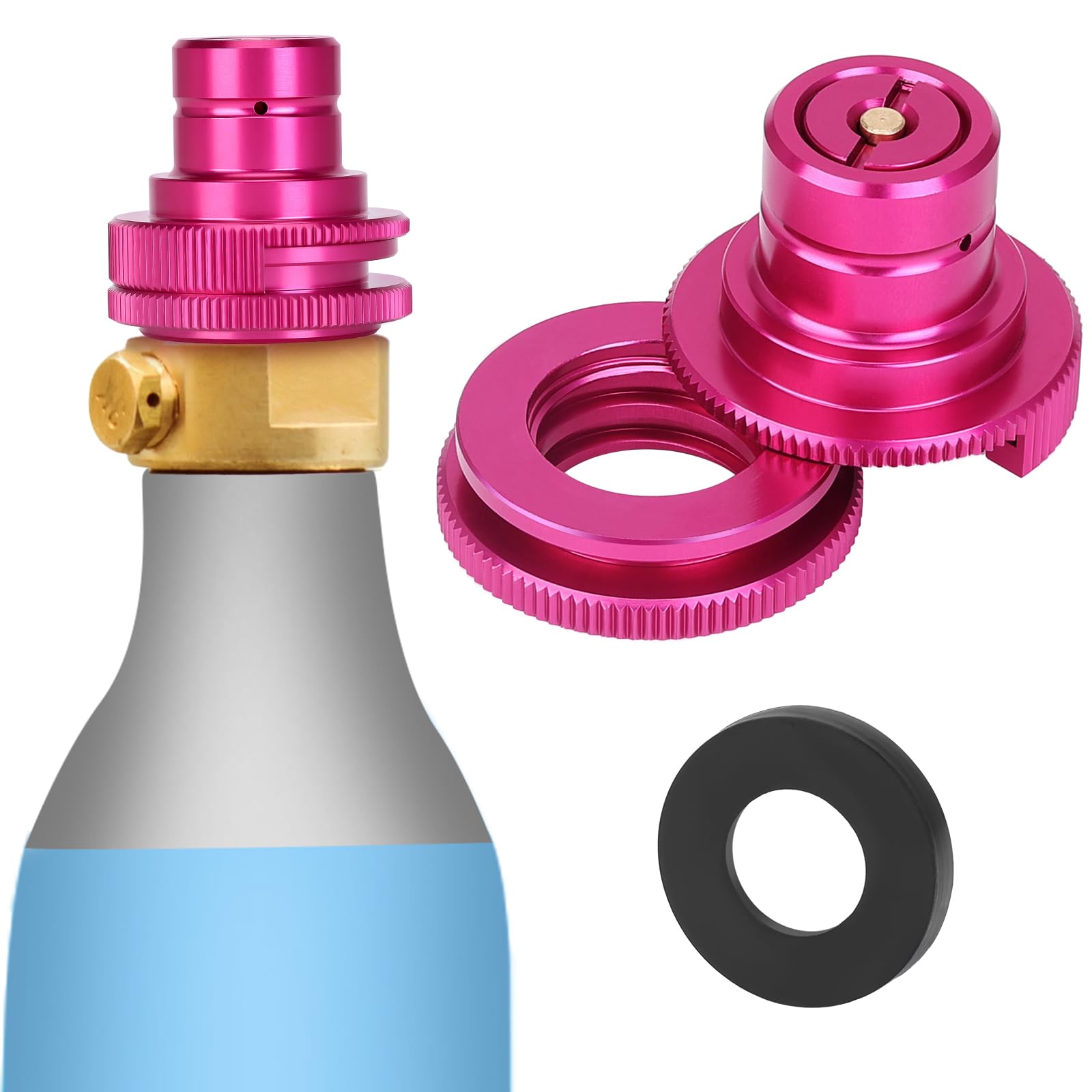 HK Quick Adapter for CO2 Soda, Water Bubbler for Terra/Art/Duo Sparkling Water Maker, Connecting Original Blue CO2 Cylinder with TR21-4 Male Thread