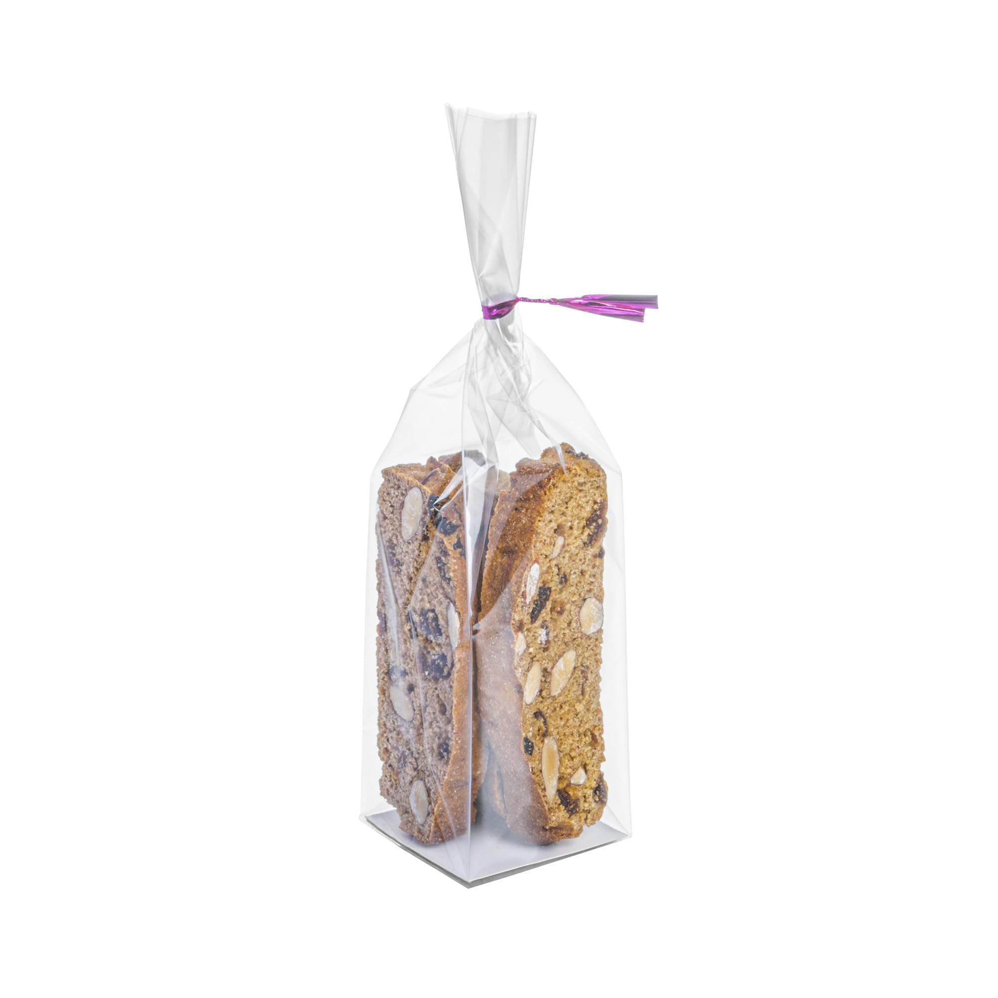 Restaurantware Plastic Treat Bags 100 Count 2 x 2 x 8.25 Inches Heat-Sealable Goodie Packaging Flat Bottom Design Clear