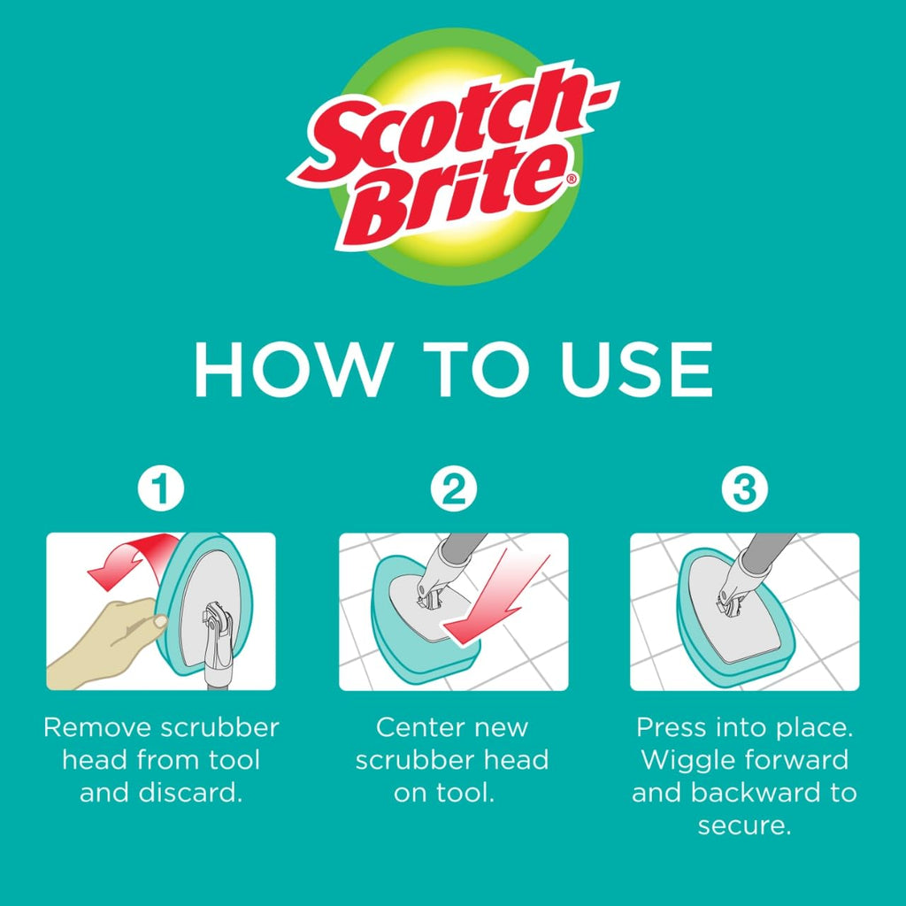 Scotch-Brite Non-Scratch Tub & Tile Scrubber Refill Pads, Pack of 6