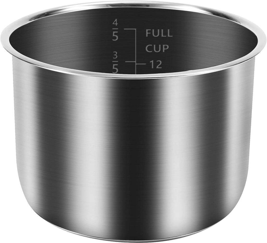 AblerV Stainless Steel Inner Pot Compatible With Instant Pot 6 Qt, Original Cooking Pot for InstaPot Replacement, Polished Surface Non-Stick Pressure Cooker Liner