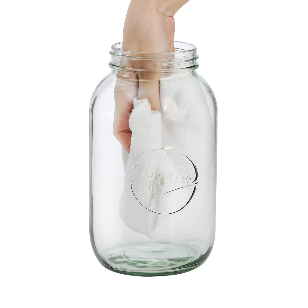 Peohud 3 Pack 64oz Wide Mouth Glass Mason Jars with Airtight Lids and Band, Large Clear Canning Jars for for Pickling, Fermenting, Jam, Jelly, Storing, Half Gallon Pot Masson Jars