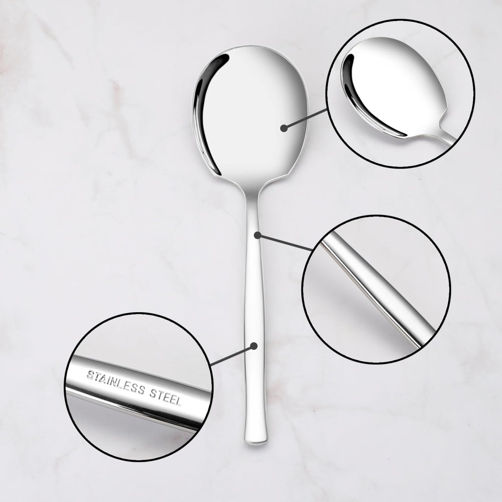 Oymlclivisa 6 Pieces Stainless Steel Serving Spoons, Large Buffet Serving Spoons