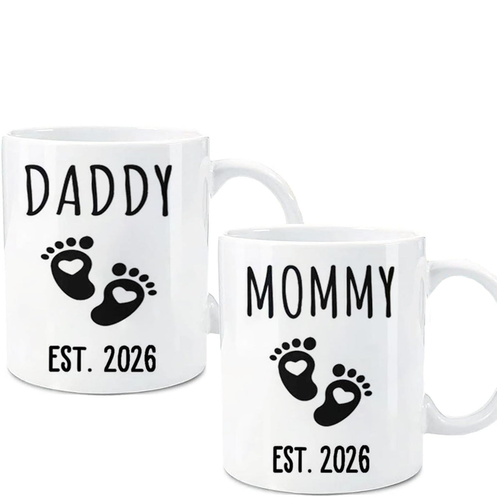 Mommy Daddy Est 2026 Coffee Mug,New Parents Gifts for Couples,First Time Mommy Daddy mugs,New Dad Gift,Mom Mug,Pregnancy Announcement Anniversary Parents to Be Gift,Baby Mother's Day Father's Day Gift