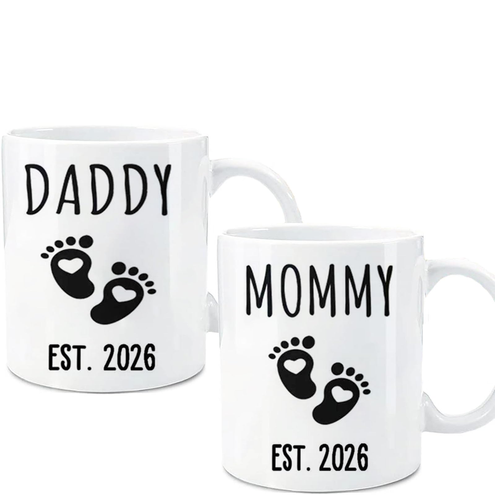 Mommy Daddy Est 2026 Coffee Mug,New Parents Gifts for Couples,First Time Mommy Daddy mugs,New Dad Gift,Mom Mug,Pregnancy Announcement Anniversary Parents to Be Gift,Baby Mother's Day Father's Day Gift