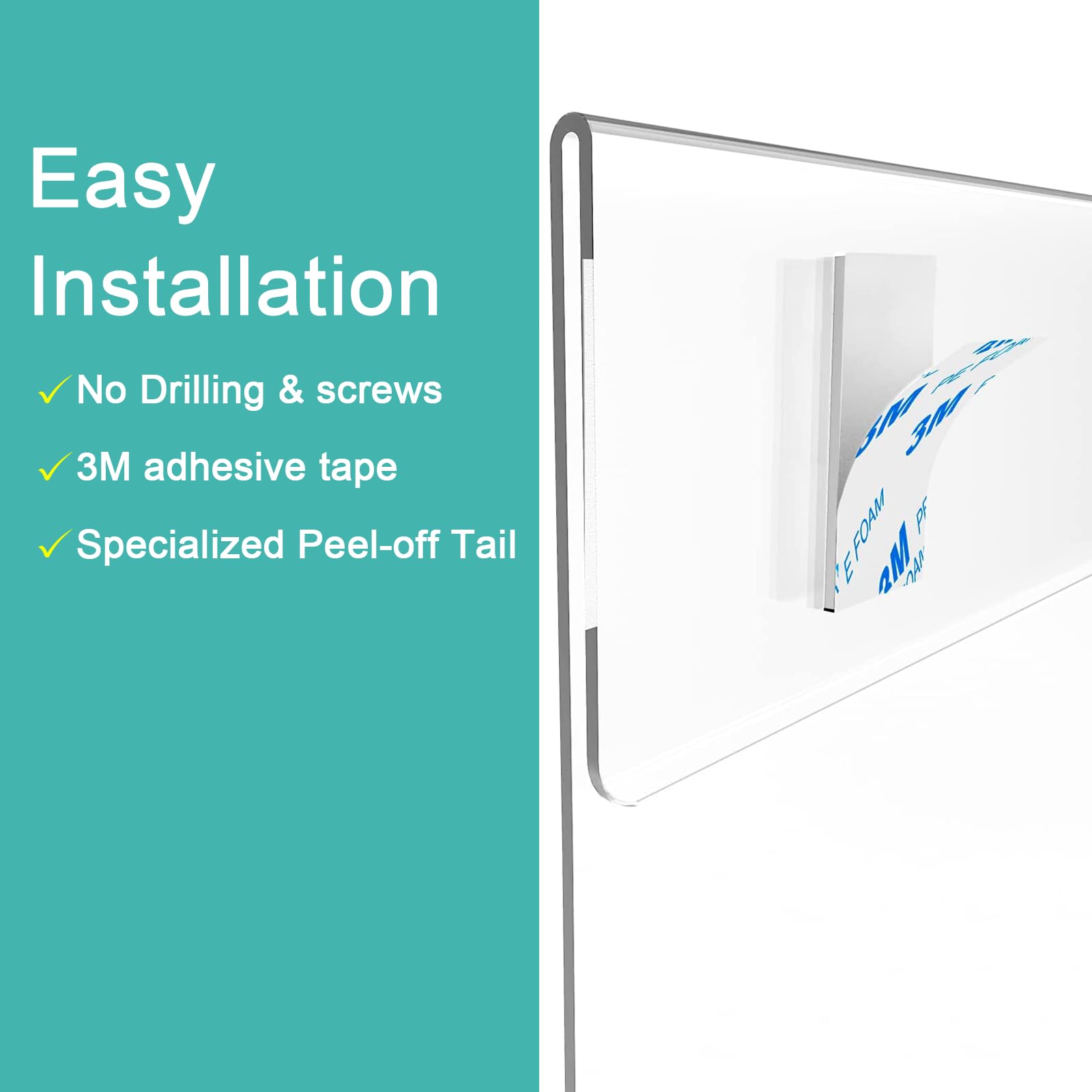 ADColor 6Pack Clear Wall Mount Acrylic Sign Holder 8.5x11 inches, Vertical Plexi Poster Document Flyer Display Holder with Adhesive Tape, Plastic Certificate Ad Picture Frame Set for Door Window Wall Display-No Drill