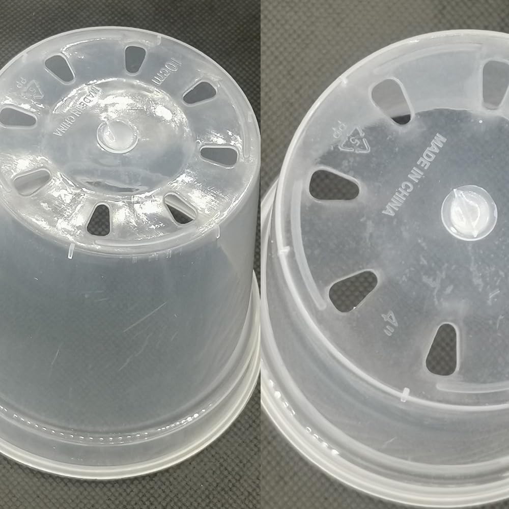 8 Pack 6 Inch Clear Plant Pots with Drainage Transparent Nursery for Plants Seeding Pots Orchid Pots Succulent Vegetable Flowers Small Indoor Plant Pots(8, 6")