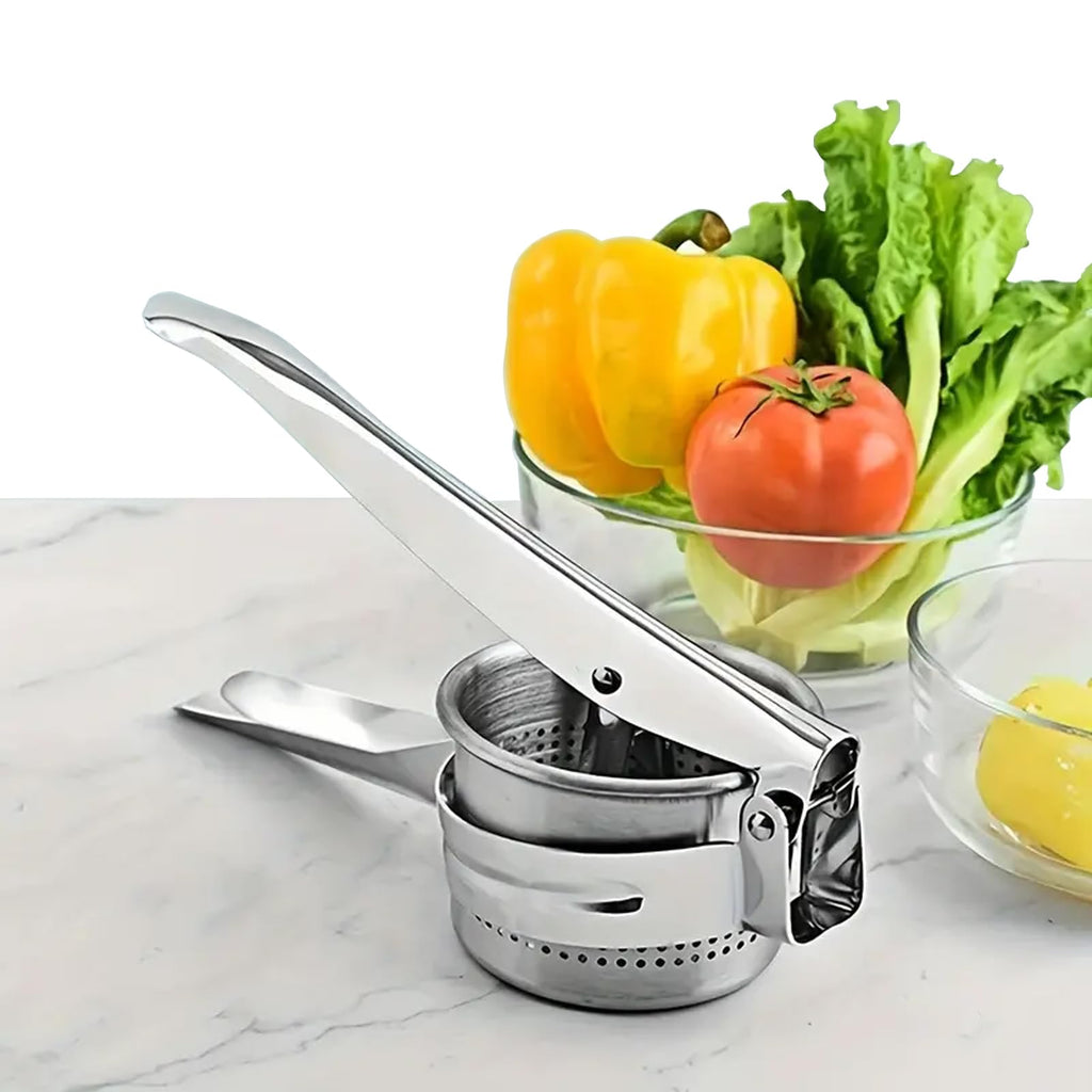 Potato Ricer Stainless Steel, Kitchen Tool Stainless Steel Manual Press Crusher for Smooth Ricer for Potatoes and Fresh Juice Preparation at Home