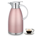 Asiulalt 2.3L/ 78oz Stainless Steel Thermal Carafe, Coffee Carafe Jugs with Lid, Double Walled Vacuum Insulated Coffee Pot with Press Button Top for Coffee/Juice/Milk/Tea etc (Pink)